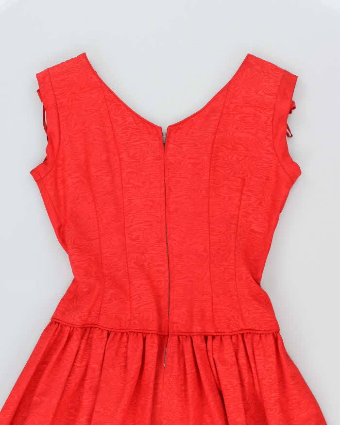 Vintage 50s Red Rhinestone Detail Dress - M