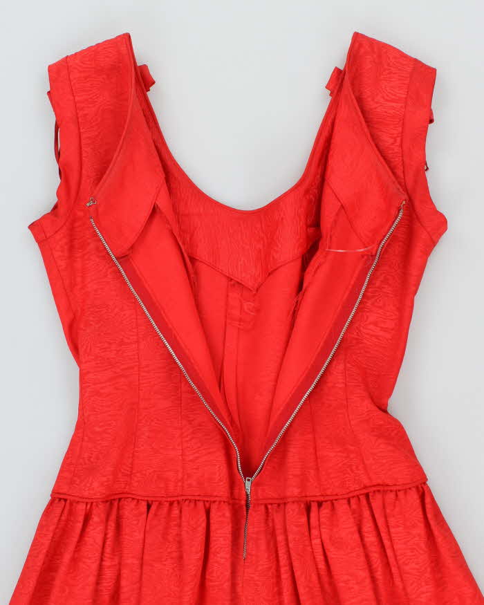 Vintage 50s Red Rhinestone Detail Dress - M