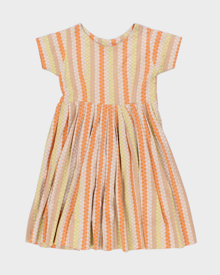 Vintage 50s Spotty Pleated Baby Doll Dress - S