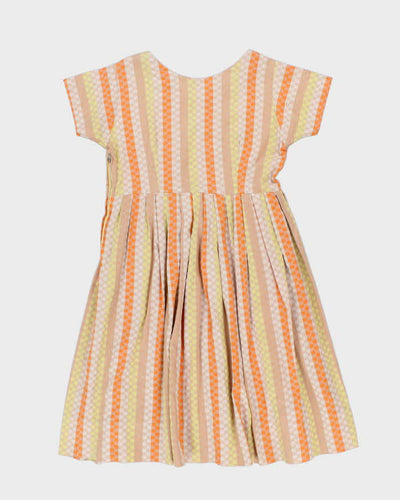 Vintage 50s Spotty Pleated Baby Doll Dress - S