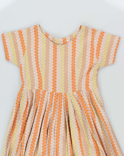 Vintage 50s Spotty Pleated Baby Doll Dress - S
