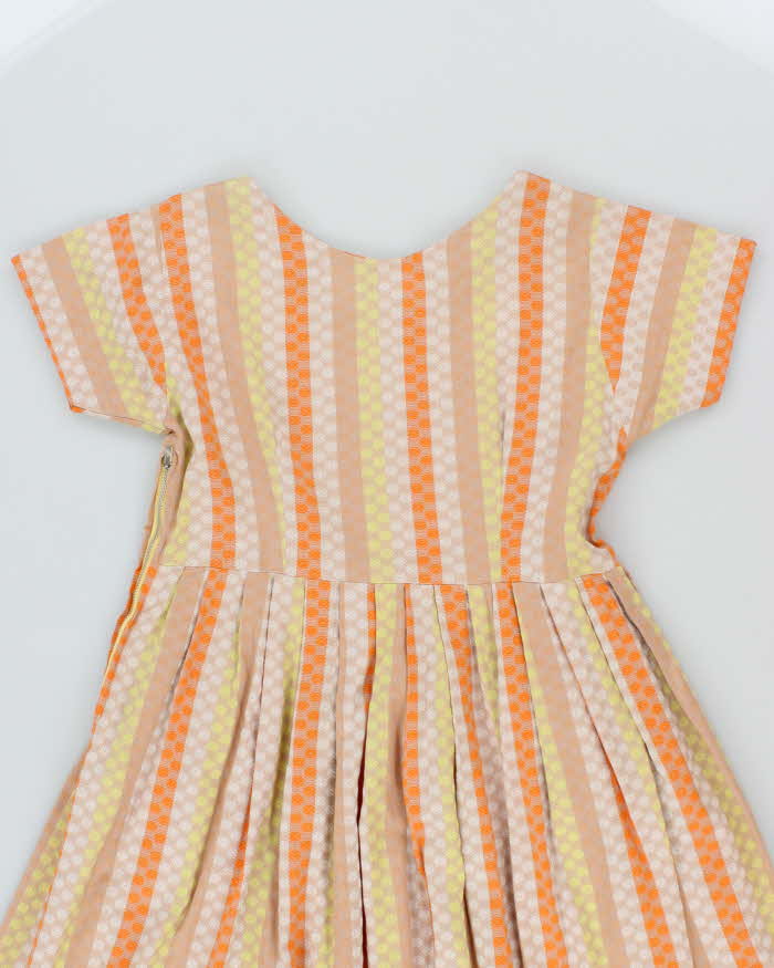Vintage 50s Spotty Pleated Baby Doll Dress - S
