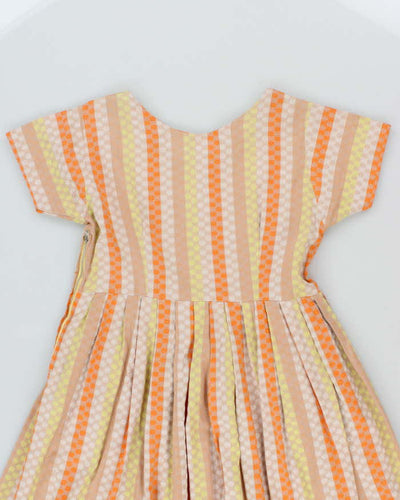 Vintage 50s Spotty Pleated Baby Doll Dress - S