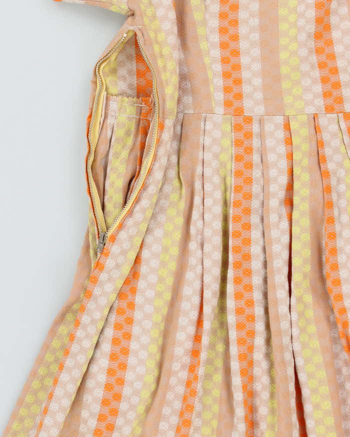 Vintage 50s Spotty Pleated Baby Doll Dress - S