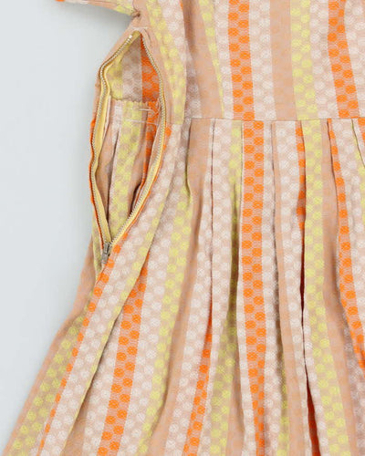Vintage 50s Spotty Pleated Baby Doll Dress - S