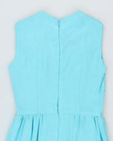 Vintage 60s Blue Beaded Dress - S