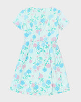 Vintage 50s Blue Floral A-Line Dress - M