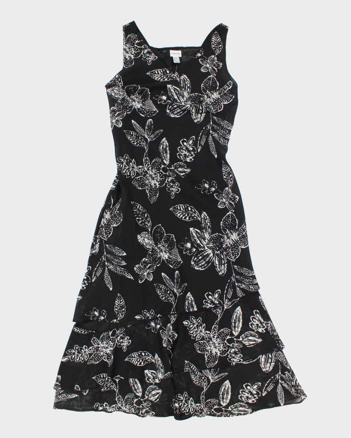 Vintage 90s Chico's Silk Floral Dress - L