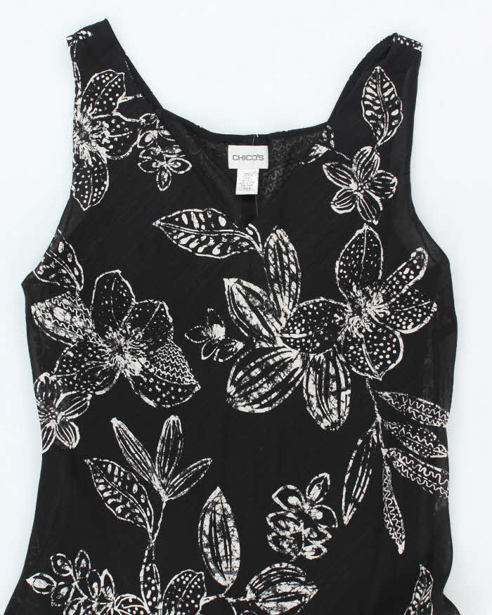 Vintage 90s Chico's Silk Floral Dress - L