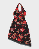Vintage 90s Vol. 1 Asymmetric Hem Halter Dress - S