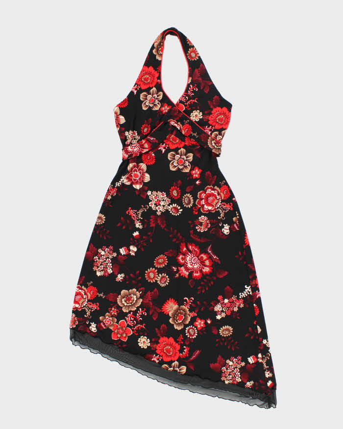Vintage 90s Vol. 1 Asymmetric Hem Halter Dress - S