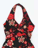 Vintage 90s Vol. 1 Asymmetric Hem Halter Dress - S