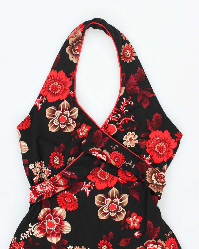 Vintage 90s Vol. 1 Asymmetric Hem Halter Dress - S