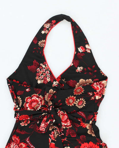 Vintage 90s Vol. 1 Asymmetric Hem Halter Dress - S