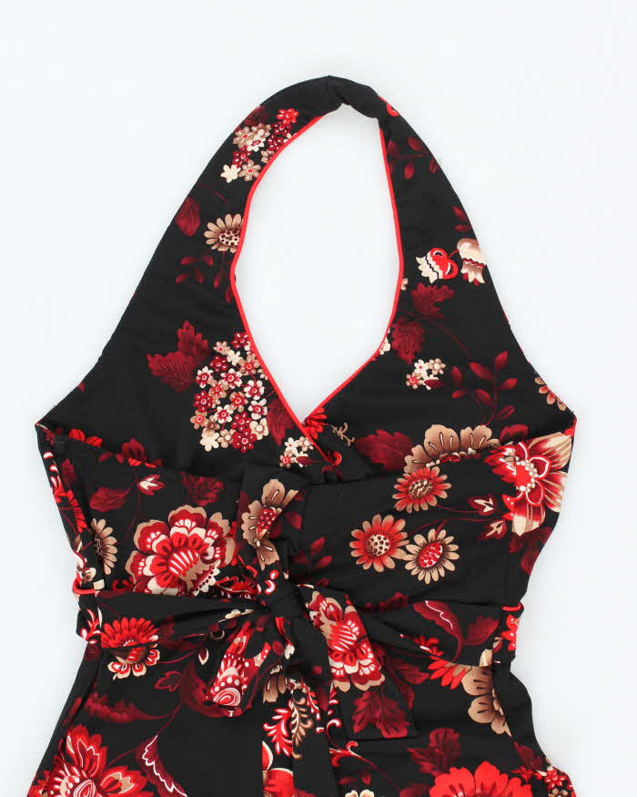 Vintage 90s Vol. 1 Asymmetric Hem Halter Dress - S