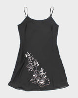 Vintage 90s Lori M Black Beaded Dress - XL