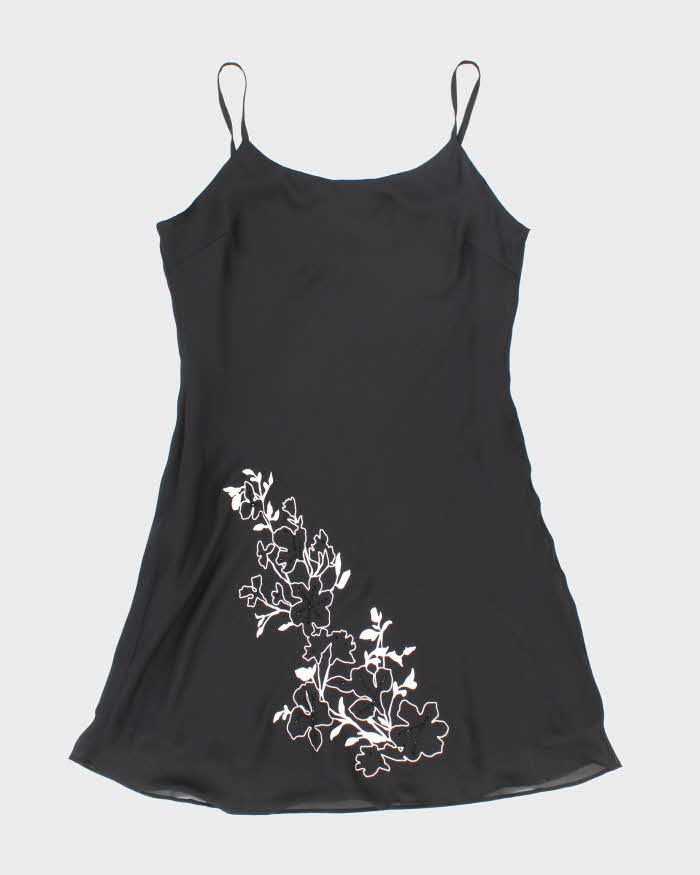 Vintage 90s Lori M Black Beaded Dress - XL