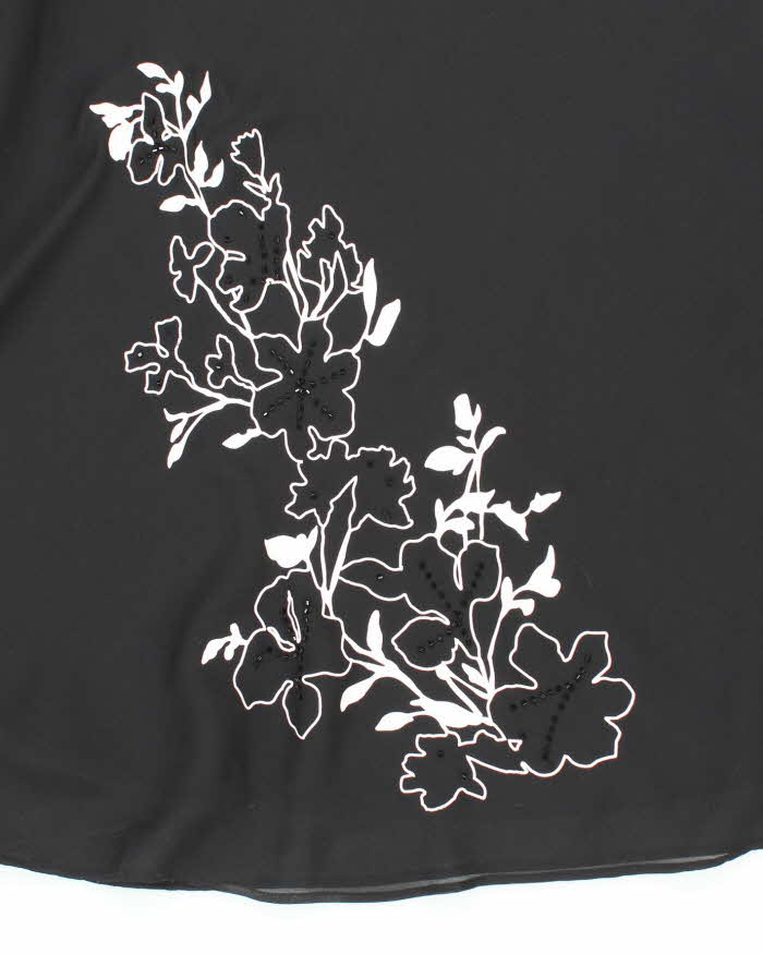 Vintage 90s Lori M Black Beaded Dress - XL