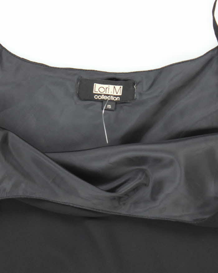 Vintage 90s Lori M Black Beaded Dress - XL