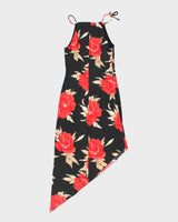 Vintage 90s Jacquline Conor Asymmetric Hem Floral Dress - S