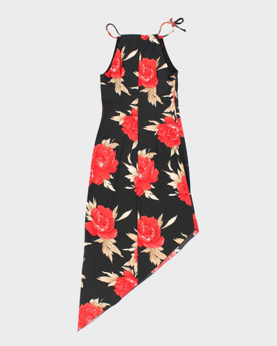 Vintage 90s Jacquline Conor Asymmetric Hem Floral Dress - S