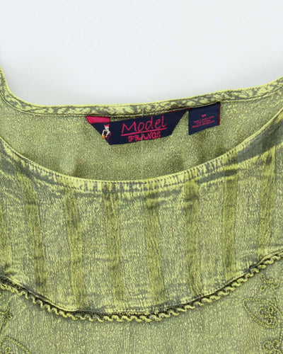 Vintage 90s Model France Green Dress - M