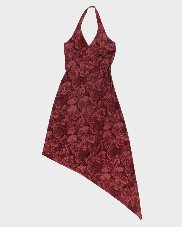 Vintage Y2k 00s Le Chateau Sparkly Halter Dress - S