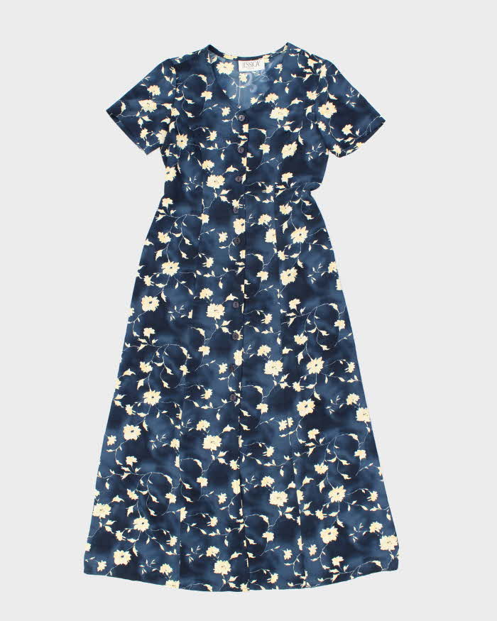 Vintage 90s Jessica Floral Button-Up Dress - M