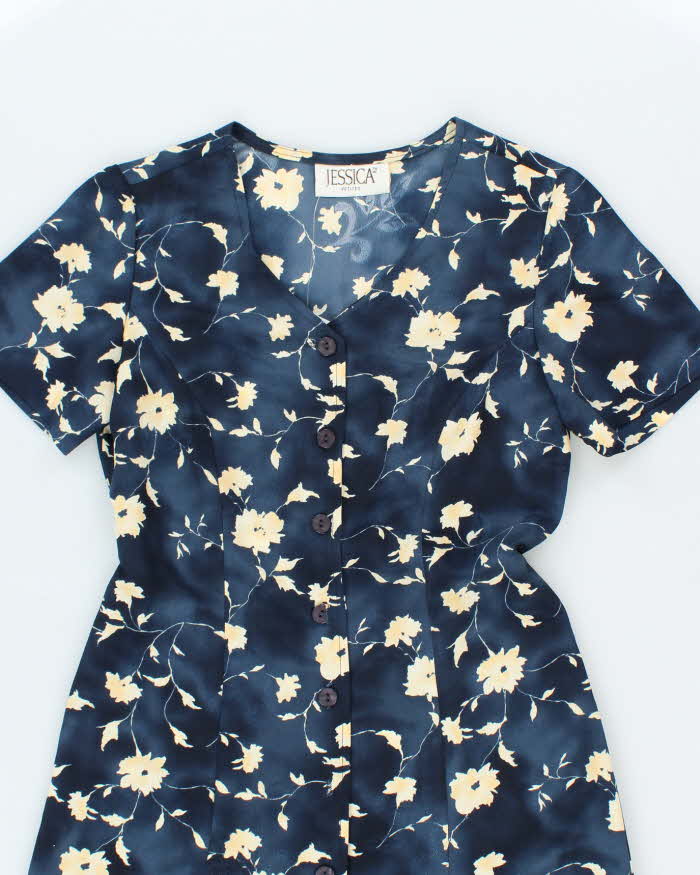 Vintage 90s Jessica Floral Button-Up Dress - M
