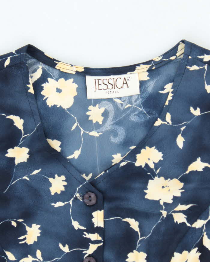 Vintage 90s Jessica Floral Button-Up Dress - M