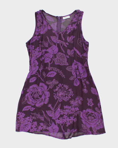 Vintage 90s Coppernob Sheer Floral Dress - L