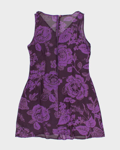 Vintage 90s Coppernob Sheer Floral Dress - L