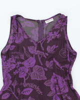 Vintage 90s Coppernob Sheer Floral Dress - L