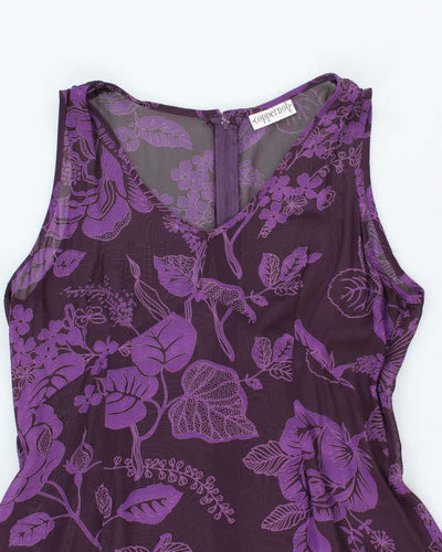 Vintage 90s Coppernob Sheer Floral Dress - L