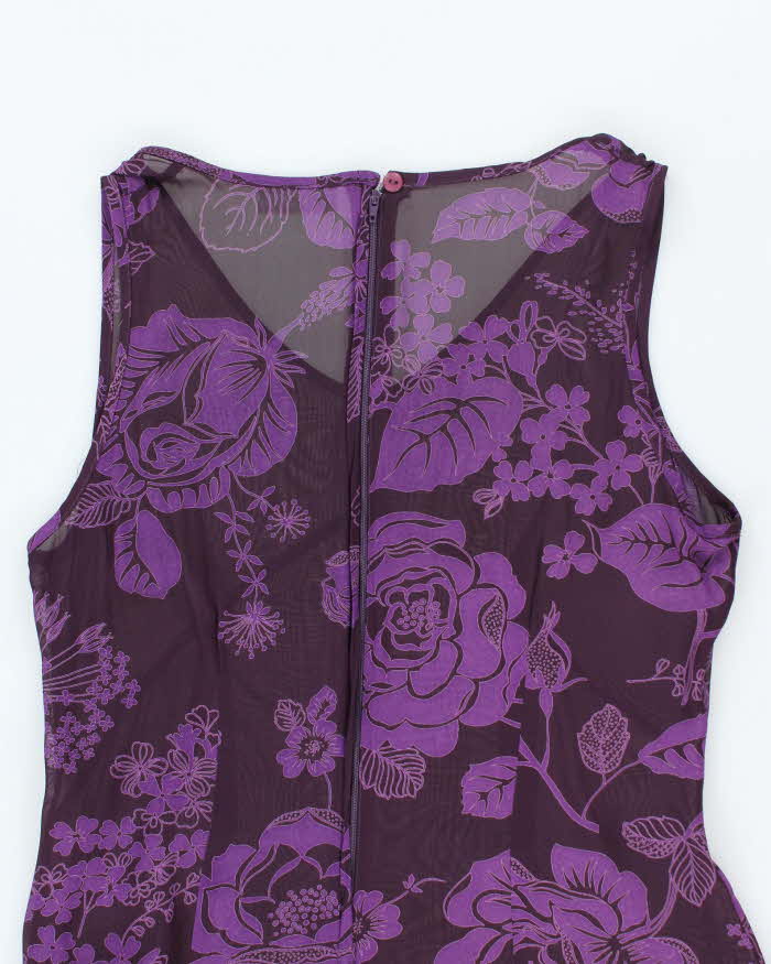 Vintage 90s Coppernob Sheer Floral Dress - L