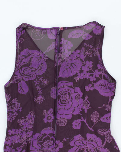 Vintage 90s Coppernob Sheer Floral Dress - L