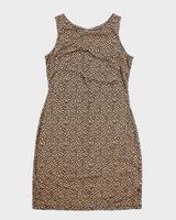 Vintage 90s Reitmans Velvet Leopard Print Dress - M