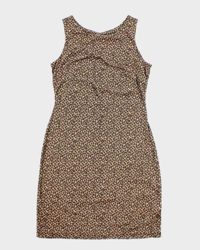 Vintage 90s Reitmans Velvet Leopard Print Dress - M