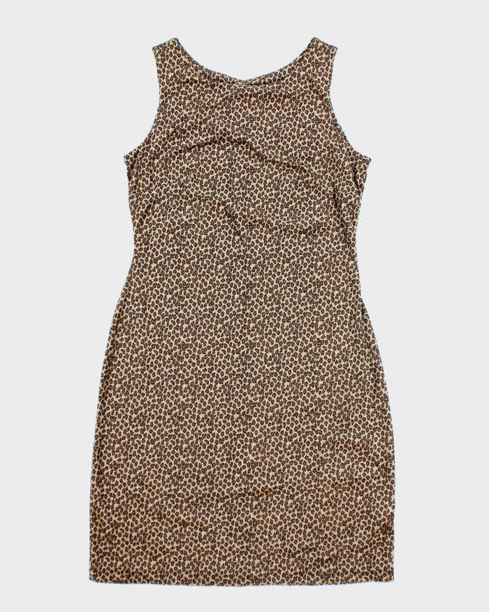 Vintage 90s Reitmans Velvet Leopard Print Dress - M