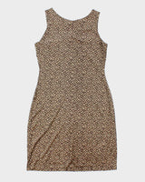 Vintage 90s Reitmans Velvet Leopard Print Dress - M