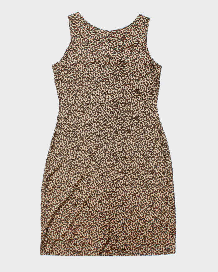 Vintage 90s Reitmans Velvet Leopard Print Dress - M