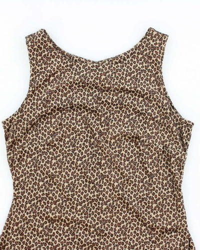 Vintage 90s Reitmans Velvet Leopard Print Dress - M