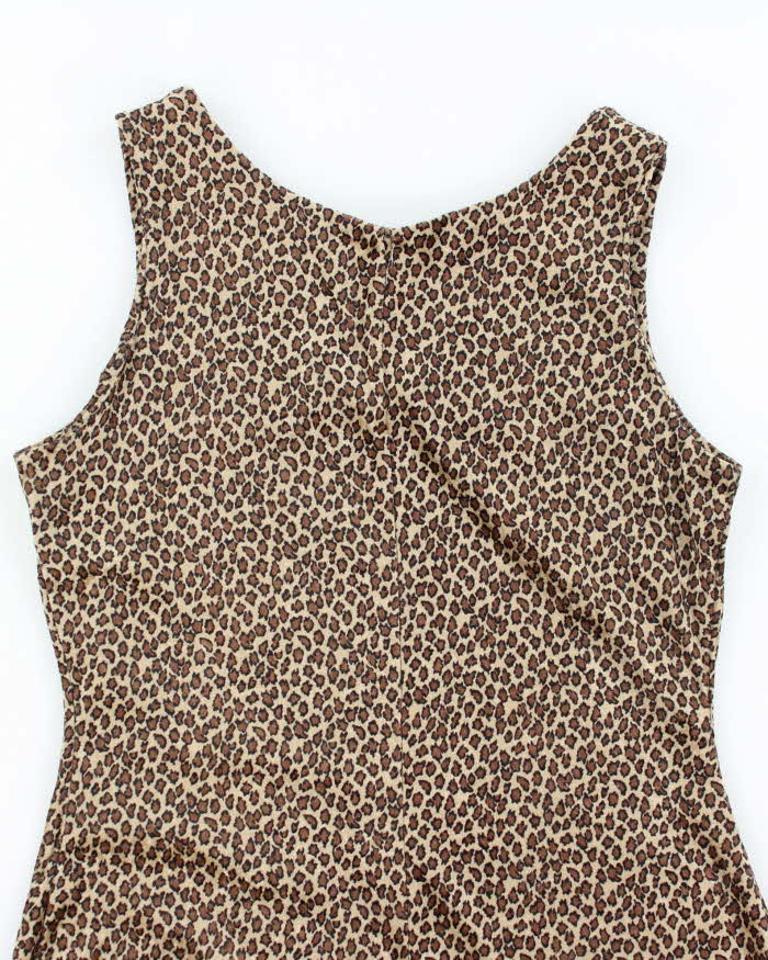 Vintage 90s Reitmans Velvet Leopard Print Dress - M