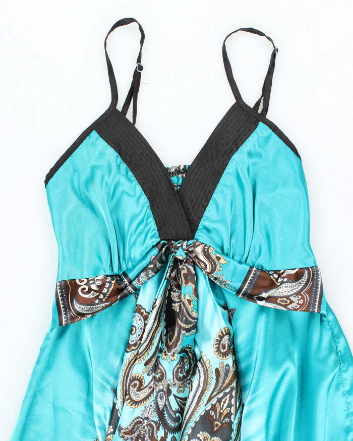Vintage Y2k 00s Glam &amp; Fame Satin Handkerchief Hem Dress - S/M