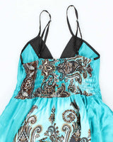 Vintage Y2k 00s Glam &amp; Fame Satin Handkerchief Hem Dress - S/M