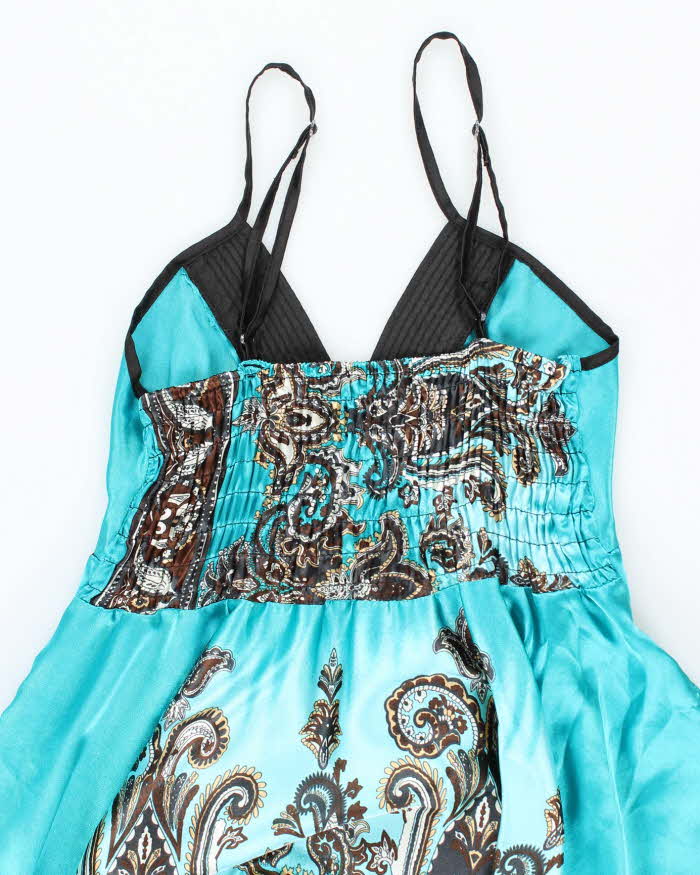 Vintage Y2k 00s Glam &amp; Fame Satin Handkerchief Hem Dress - S/M