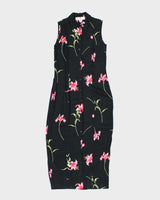 Vintage 90s Devonshire Cream Button-Up Floral Dress - M