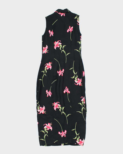 Vintage 90s Devonshire Cream Button-Up Floral Dress - M