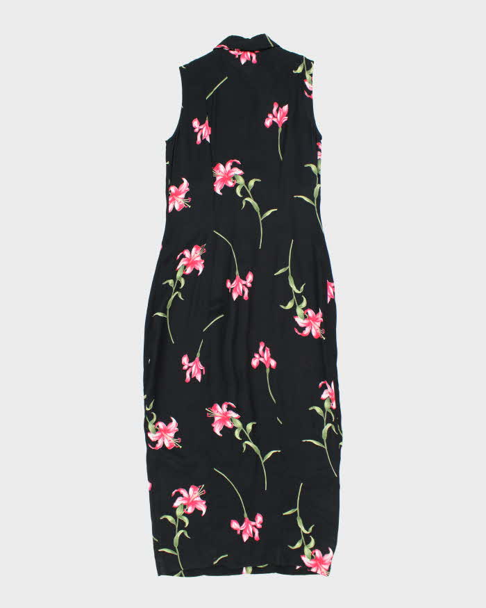 Vintage 90s Devonshire Cream Button-Up Floral Dress - M