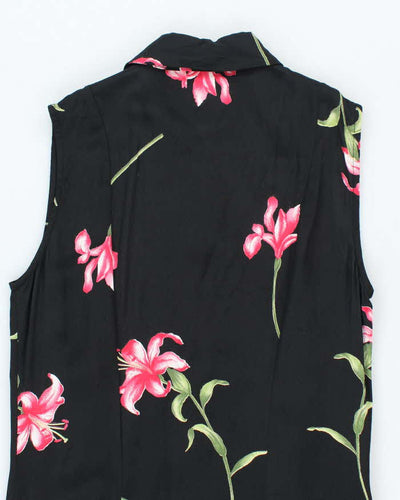 Vintage 90s Devonshire Cream Button-Up Floral Dress - M